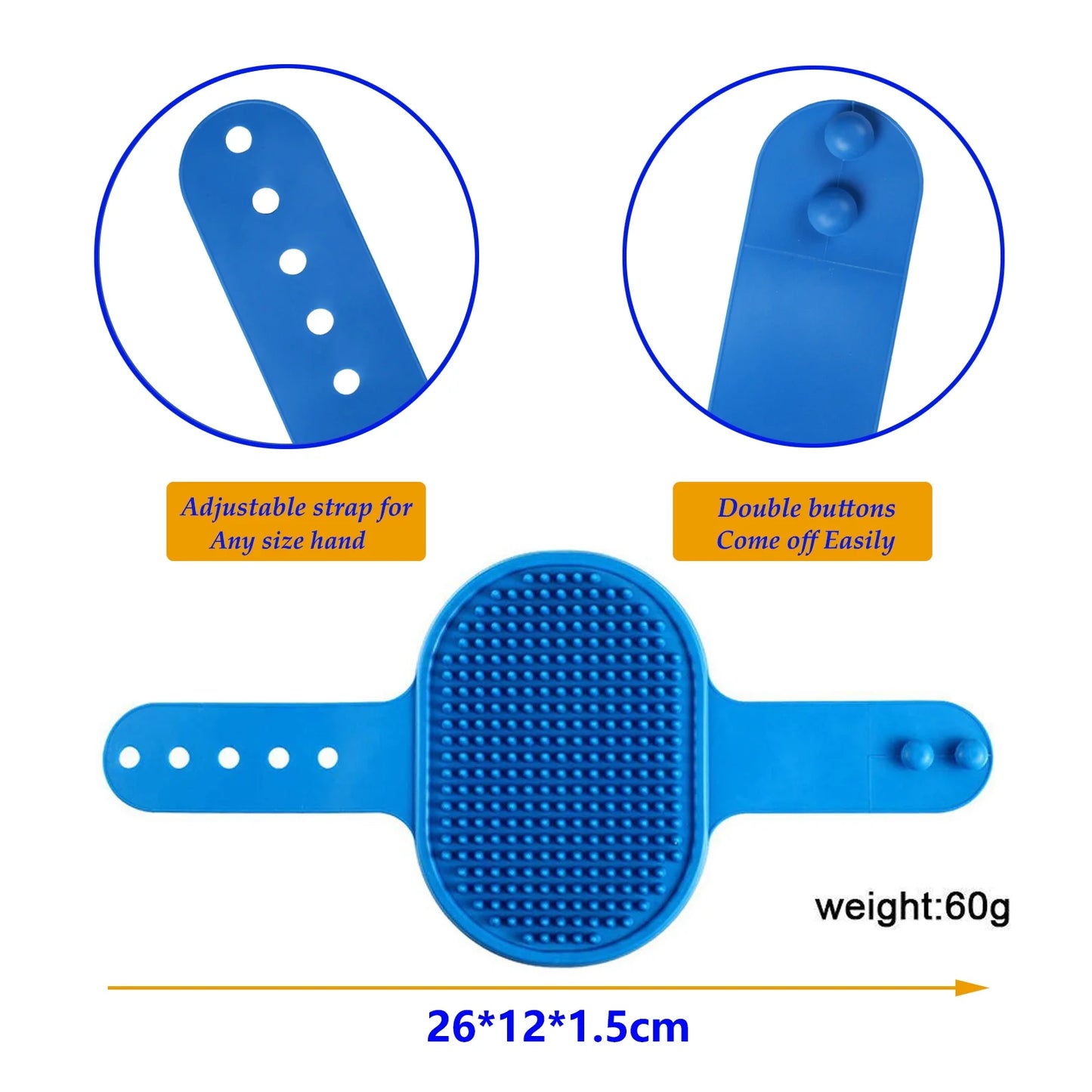 3Pack Pet Bath Brush, Dog Brush Cat Brush, Soft Brush Adjustable Width Size for Pet Shower/Grooming/Washing(Blue Green Yellow)